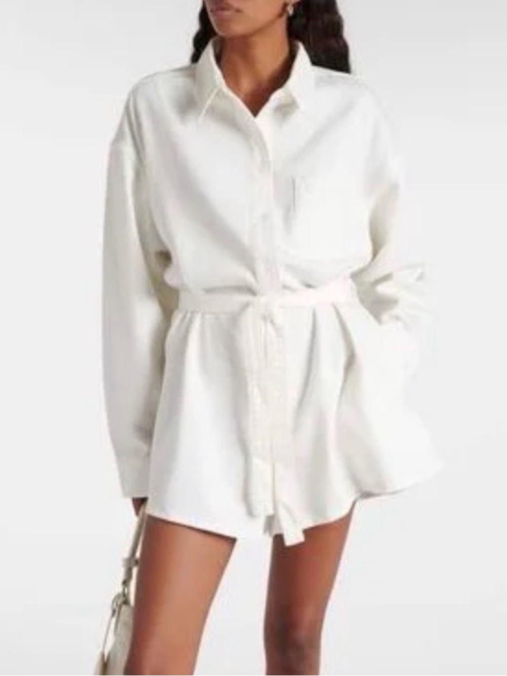 The Frankie Shop Denim Romper with Belt
